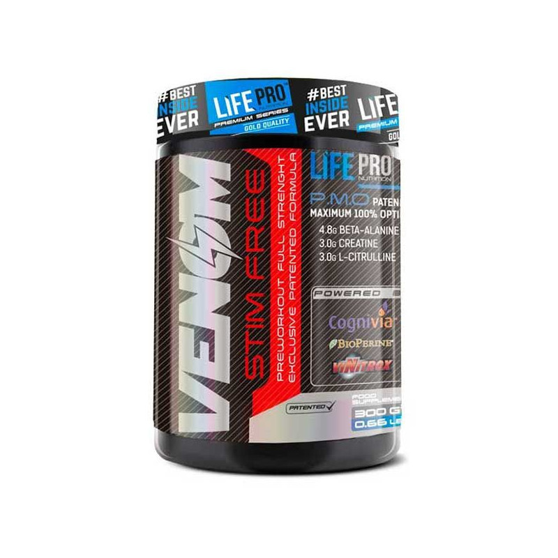 Life Pro New Venom Non Stimulant Pre-Workout 300g parfum Energy